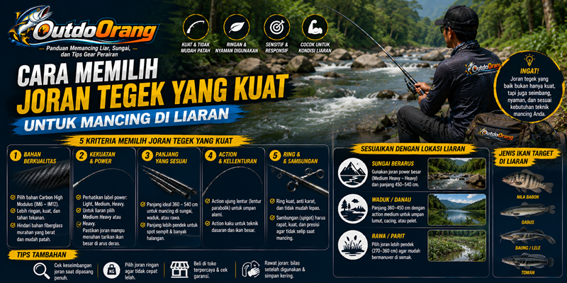 Cara Memilih Joran Tegek yang Kuat untuk Mancing di Liaran