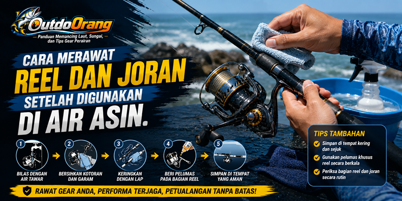 Cara Merawat Reel dan Joran Setelah Digunakan di Air Asin