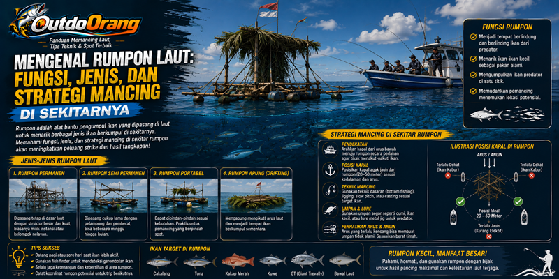 Mengenal Rumpon Laut Fungsi, Jenis dan Strategi Mancing di Sekitarnya