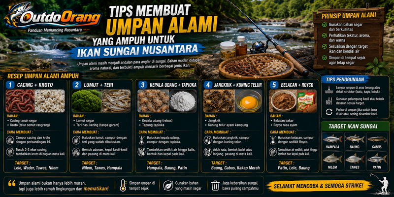 Tips Membuat Umpan Alami yang Ampuh untuk Ikan Sungai Nusantara