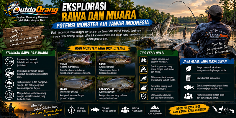 Eksplorasi Rawa dan Muara Potensi Monster Air Tawar Indonesia